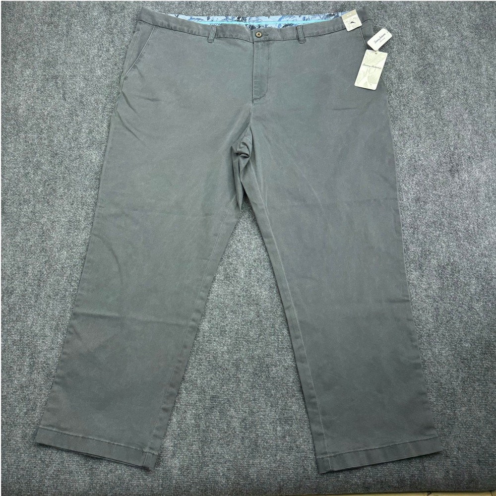 Tommy Bahama Pants Mens 46x30 (Fits‎ 47x29) Boracay Gray Flat Front Stretch NEW
